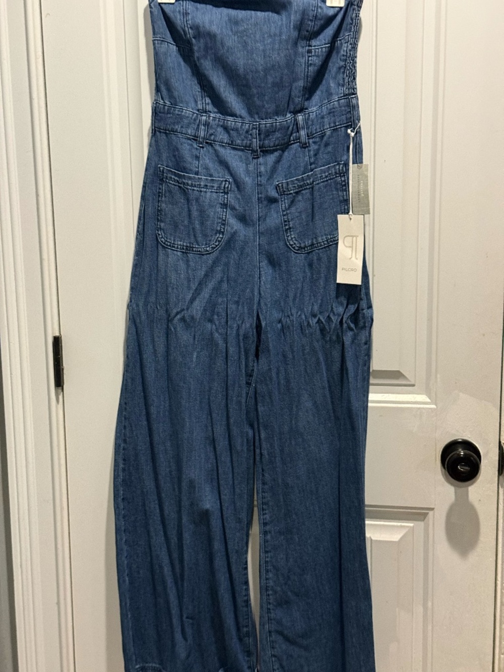 Demin strapless romper